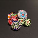 Lot Art Glass Paperweight Millefiori Buttons Jewelry Caithness Gooderham Murano