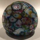 Vintage Murano Art Glass Paperweight Millefiori Scramble Satin Finish