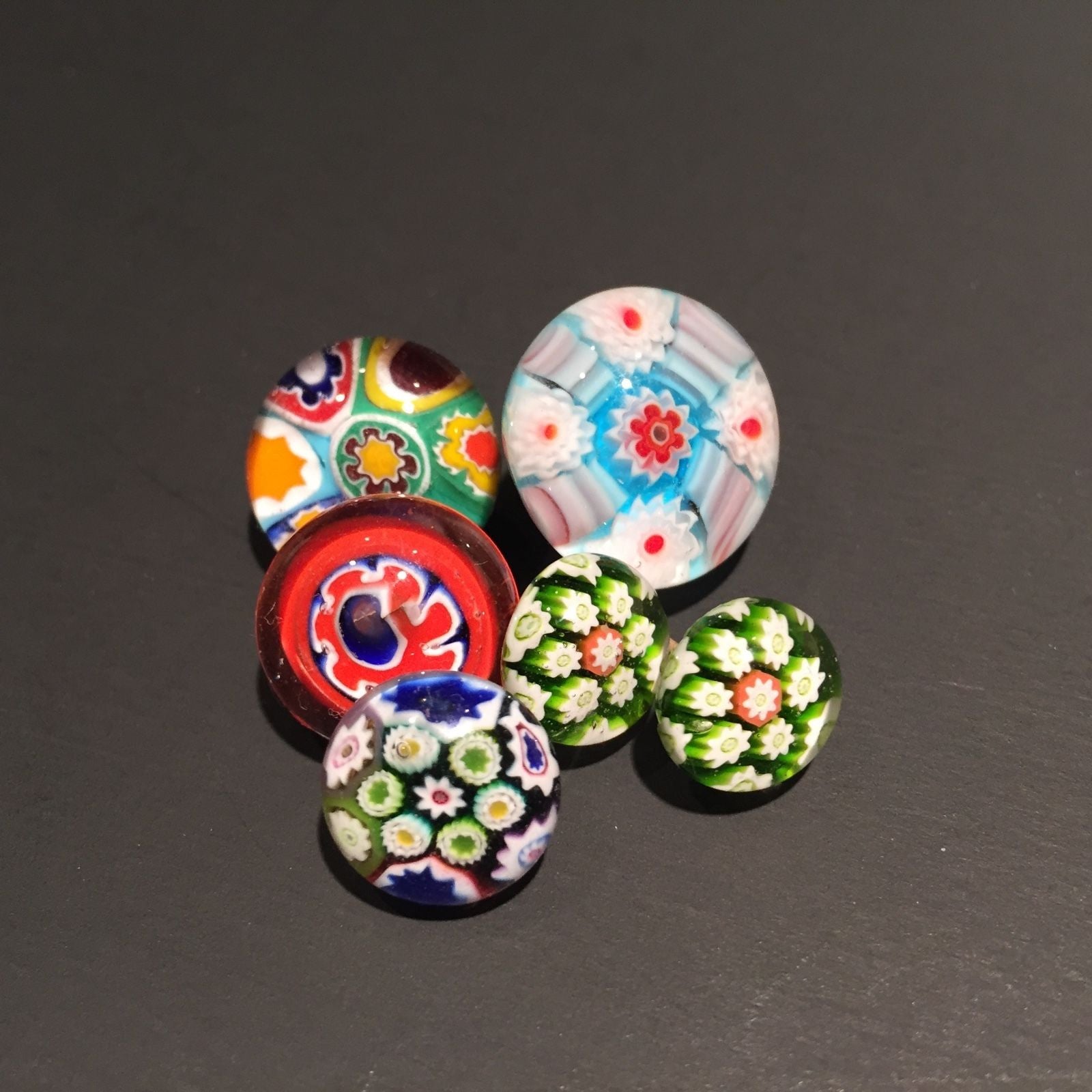 Lot Art Glass Paperweight Millefiori Buttons Jewelry Caithness Gooderham Murano