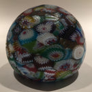 Vintage Murano Art Glass Paperweight Millefiori Scramble Satin Finish