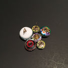 Lot Art Glass Paperweight Millefiori Buttons Jewelry Caithness Gooderham Murano