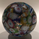 Vintage Murano Art Glass Paperweight Millefiori Scramble Satin Finish