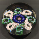 Large Antique Baccarat Art Glass Paperweight Complex Millefiori Garland
