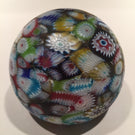 Vintage Murano Art Glass Paperweight Millefiori Scramble Satin Finish