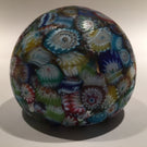 Vintage Murano Art Glass Paperweight Millefiori Scramble Satin Finish