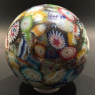 Vintage Murano Art Glass Paperweight Millefiori Scramble Satin Finish