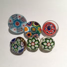 Lot Art Glass Paperweight Millefiori Buttons Jewelry Caithness Gooderham Murano