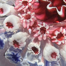 Antique Old English Glass Art Glass Paperweight Concentric Red, White & Blue Millefiori