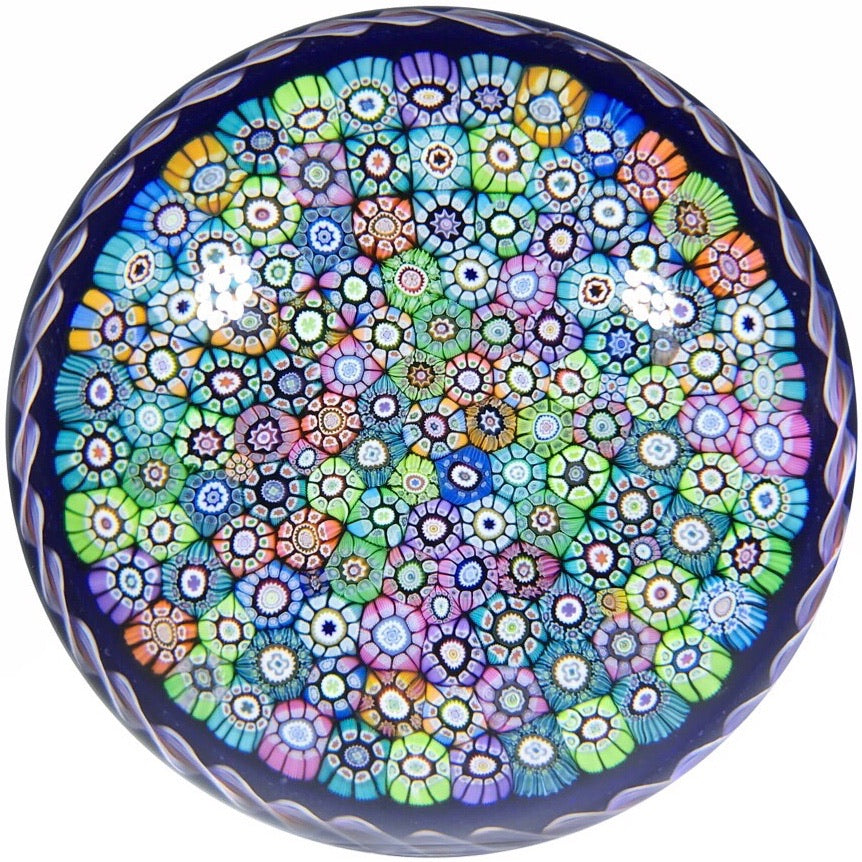 Perthshire 1983B Art Glass Paperweight Complex Millefiori Closepack w/ Torsade