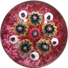 Signed Val St. Lambert Art Glass Paperweight Patterned Complex Millefiori