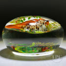 LE Rick Ayotte 1982 Compound Glass Art Paperweight Flamework Brown Thrasher in Poison Sumac