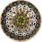 Parabelle Art Glass Paperweight Close Concentric Millefiori with Pansy Canes
