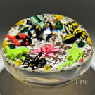 Super Magnum Mickael Hingant Glass Art Paperweight Flamework Six Critter Composition on Mottled Dirt Ground