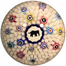Baccarat Art Glass Paperweight 1974 Elephant Gridel Millefiori Carpet Ground