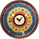 Baccarat Art Glass Paperweight Concentric Millefiori Large Rooster Gridel.