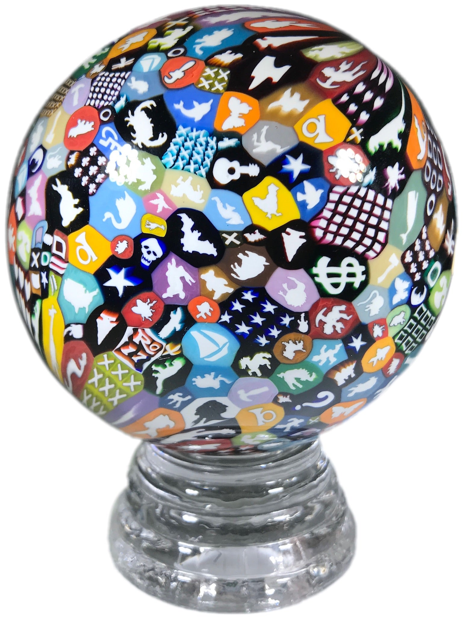 Signed Ro Purser 2017 Noble Effort Closepack Murrine Art Glass Marble