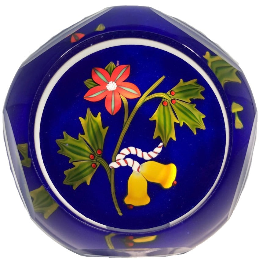 Modern Art Glass Paperweight Lampwork Perthshire 2001 LE Symbols of Christmas