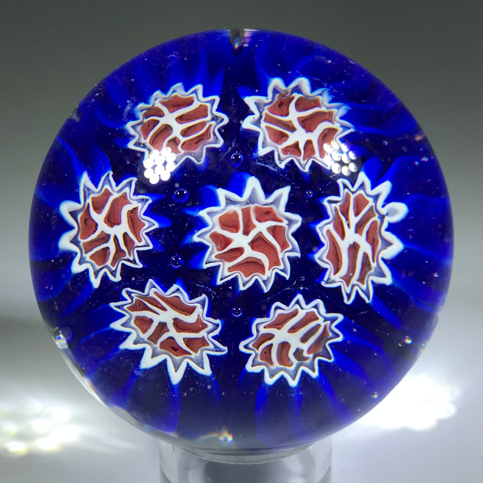 Vintage Murano Miniature Art Glass Paperweight with Complex Millefiori