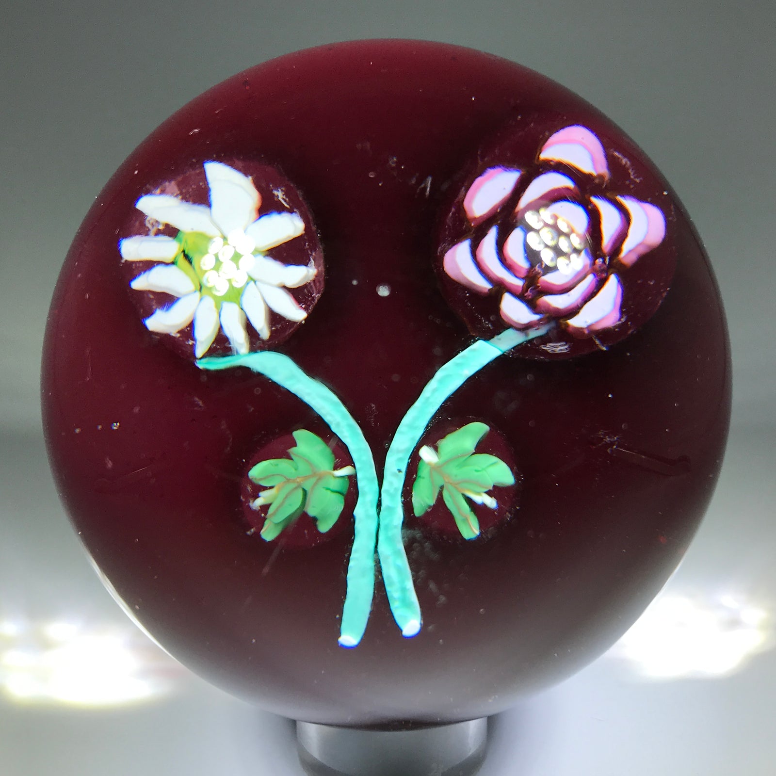 Vintage Murano Fratelli Toso Art Glass Paperweight Millefiori Rose Nosegay