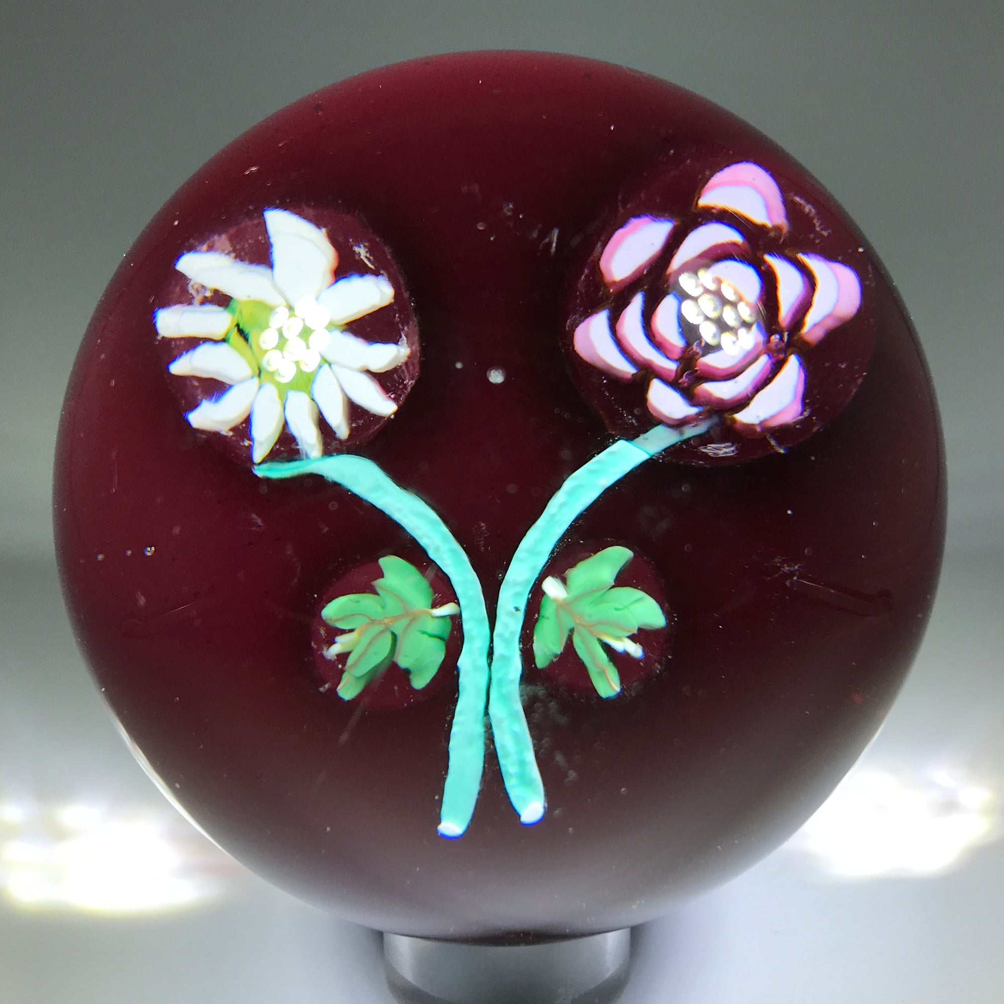 Vintage Murano Fratelli Toso Art Glass Paperweight Millefiori Rose Nosegay