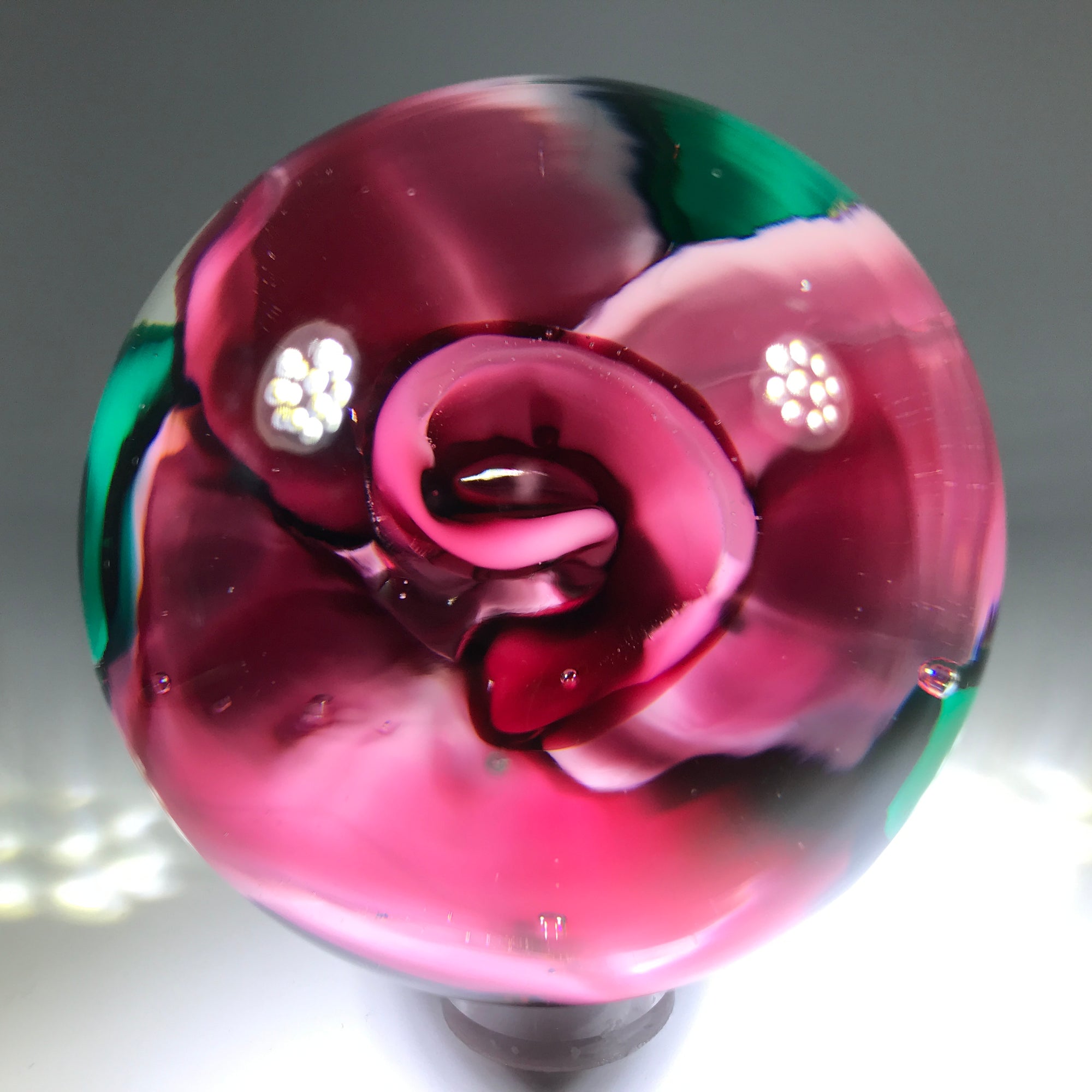 Vintage Murano Fratelli Toso Crimp Rose Style Art Glass Paperweight