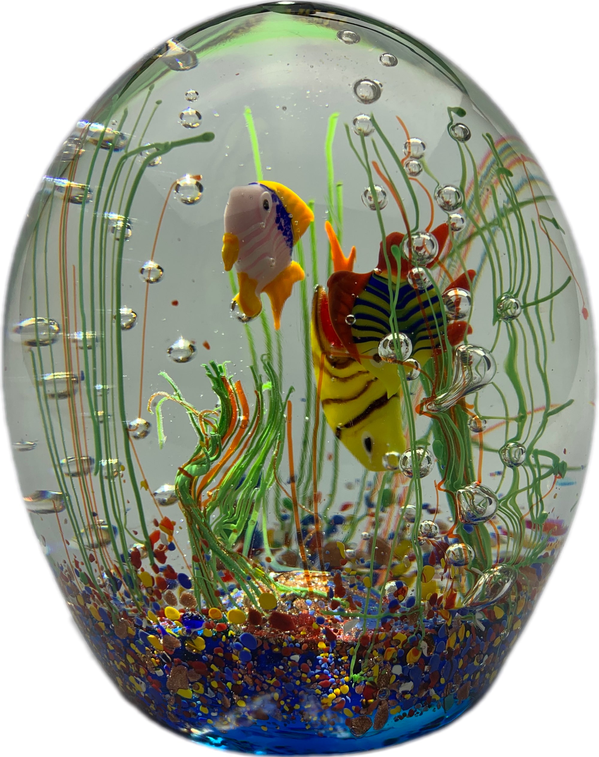 Large Vintage Murano Art Glass Lampwork Tropical Fish Aquarium Sculpture