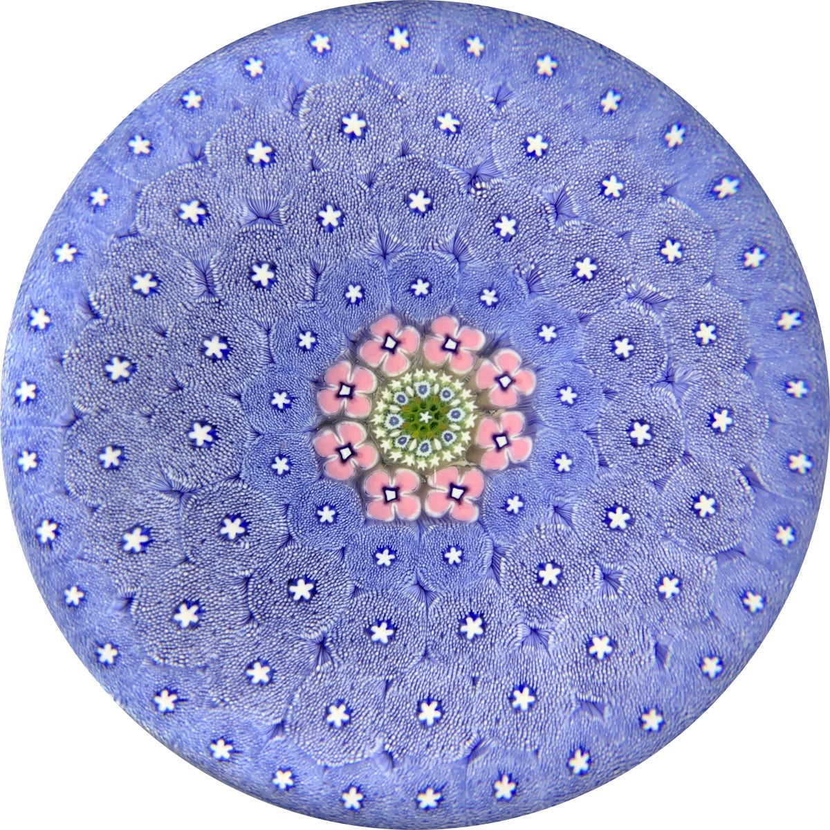 Damon MacNaught 2019 Complex Blue Millefiori Carpet Ground Paperweight