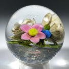 Akihiro Okama 2018 Art Glass Dichroic Marble Lampwork Blueberries & Roses