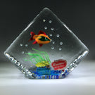 Vintage Murano Art Glass Paperweight Lampwork Tropical Fish Aquarium Sculpture