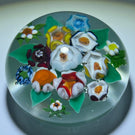 Vintage Harold Hacker Colorful Flamework Flower Bouquet Glass Art Paperweight