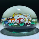 Vintage Harold Hacker Colorful Flamework Flower Bouquet Glass Art Paperweight