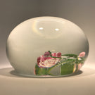 Vintage Harold Hacker Art Glass Paperweight Rose Large Rose Murrine Bouquet