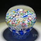 John Deacons 2018 Glass Art Paperweight Complex Closepack Millefiori Piedouche With Roses and Silhouettes