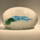 Antique Boston & Sandwich Art Glass Paperweight Lampwork Blue Poinsettia