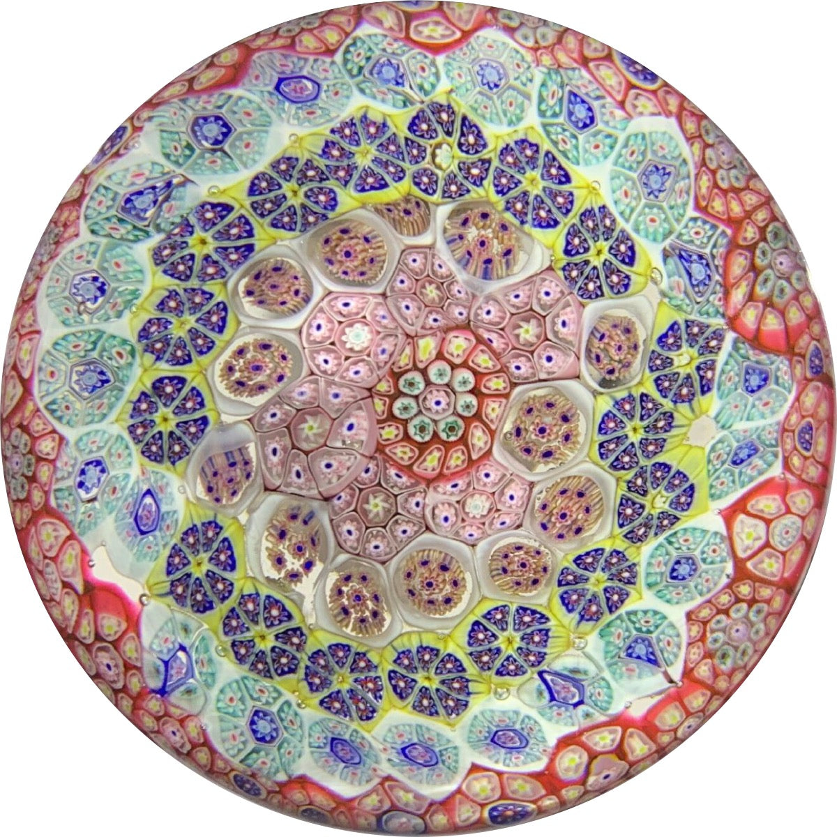 Antique New England Glass Co. NEGC Concentric Complex Millefiori on Clear