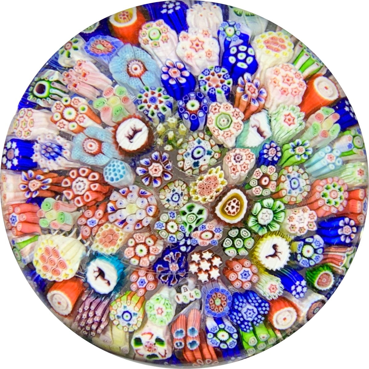 Antique Baccarat B1848 Complex Millefiori Closepack with Animal Silhouette Canes