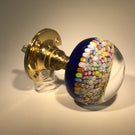 Matched Pair Perthshire Art Glass Paperweight Doorknobs Closepack Millefiori