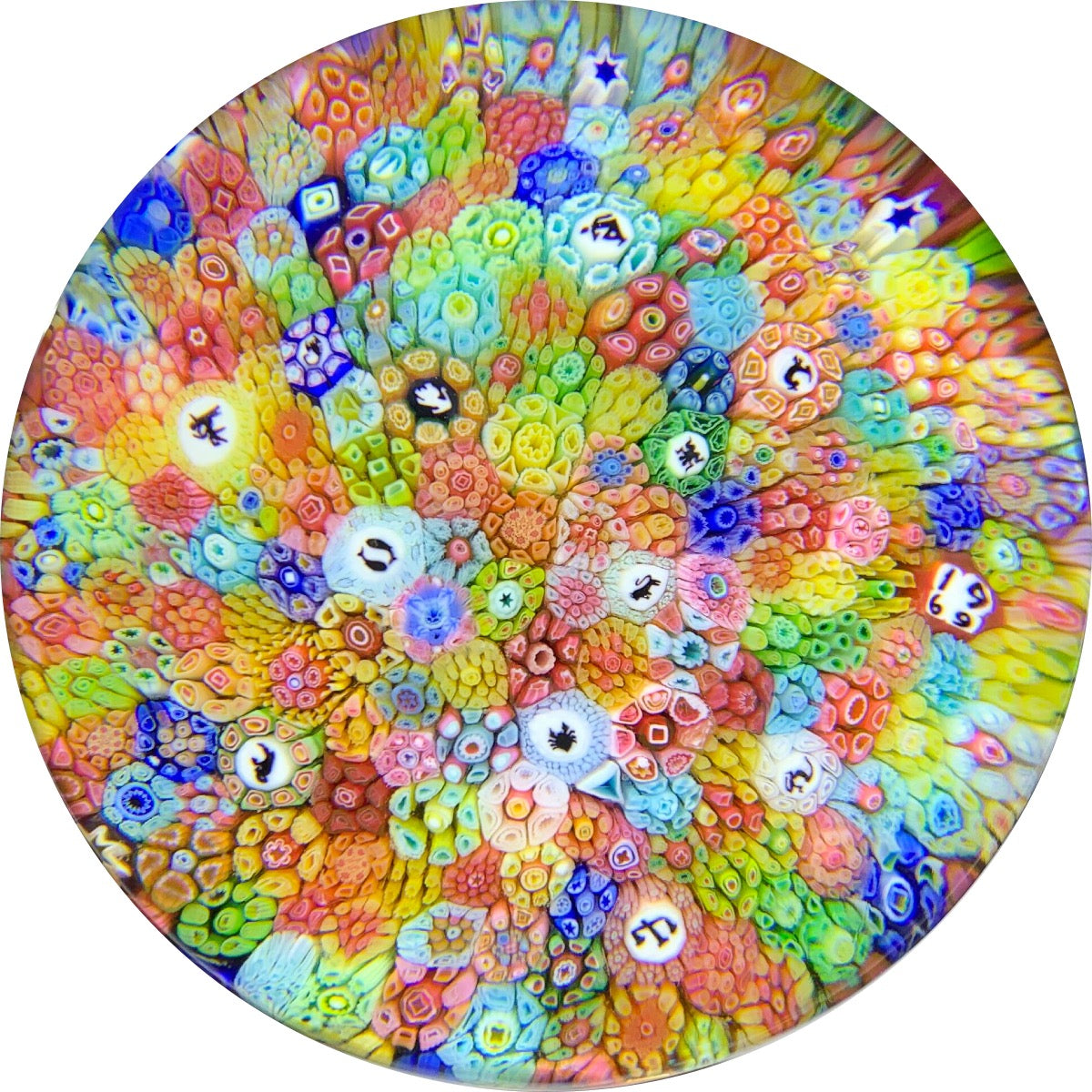 Baccarat "Church Weight" Complex Millefiori Clospack With Zodiac Silhouette Canes