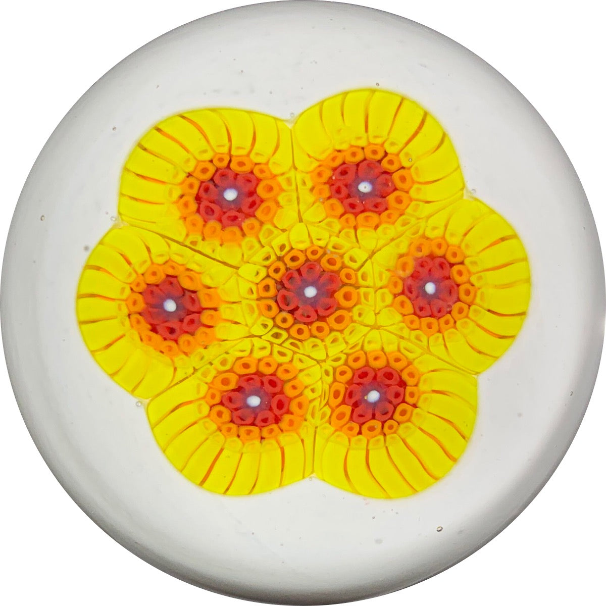 Contemporary Matt Fimiano Patterned Millefiori On White Ground