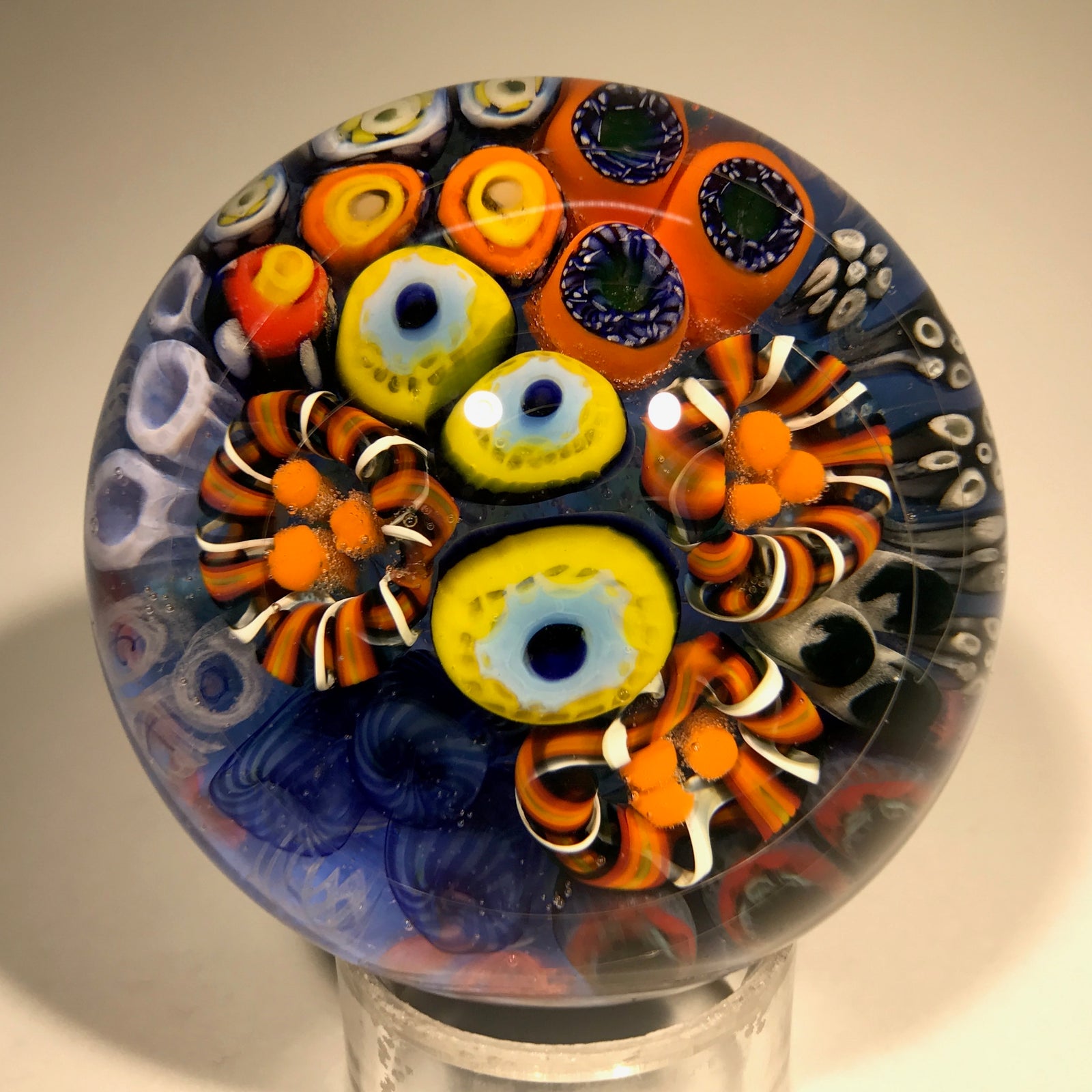 Signed Patrick Entenmann Art Glass Borosilicate Millefiori Paperweight