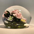 Large  Katsumi Sakakibara Art Glass Paperweight Lampwork Pink Rose Bouquet