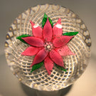 Antique New England Glass Co. NEGC Art Glass Paperweight Poinsettia on Basket