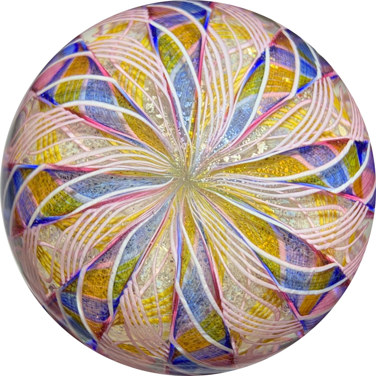 High Quality Modern Murano Crown with Colorful Filigree and Mercury Lined Interior