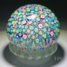 John Deacons Super Magnum Glass Art Paperweight Complex Closepack Millefiori Rose Piedouche