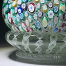 John Deacons Super Magnum Glass Art Paperweight Complex Closepack Millefiori Rose Piedouche