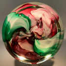 Huge Vintage Murano Crimp Rose Style Art Glass Paperweight