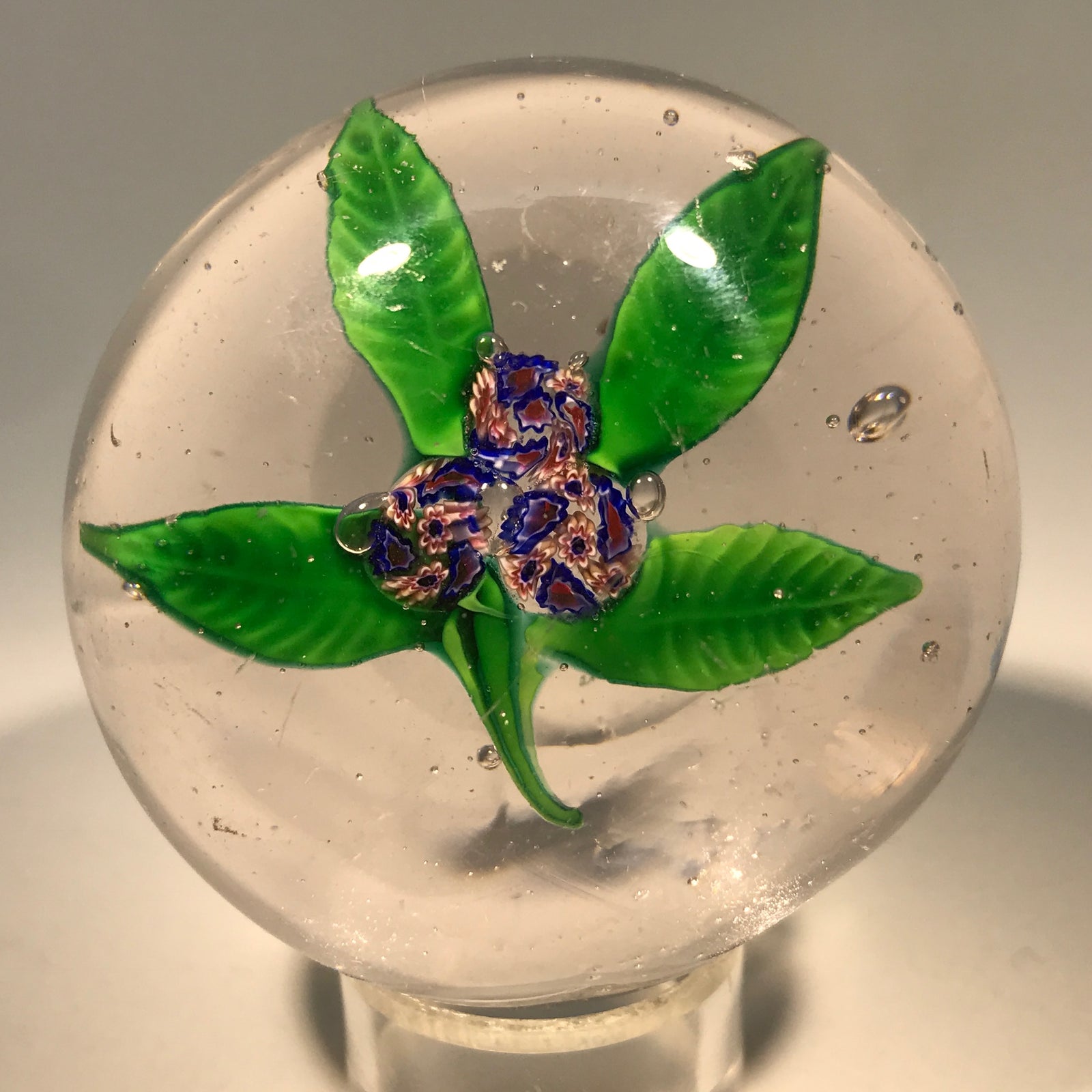 Unusual Antique New England Glass Co. NEGC Art Glass Paperweight Millefiori Nosegay