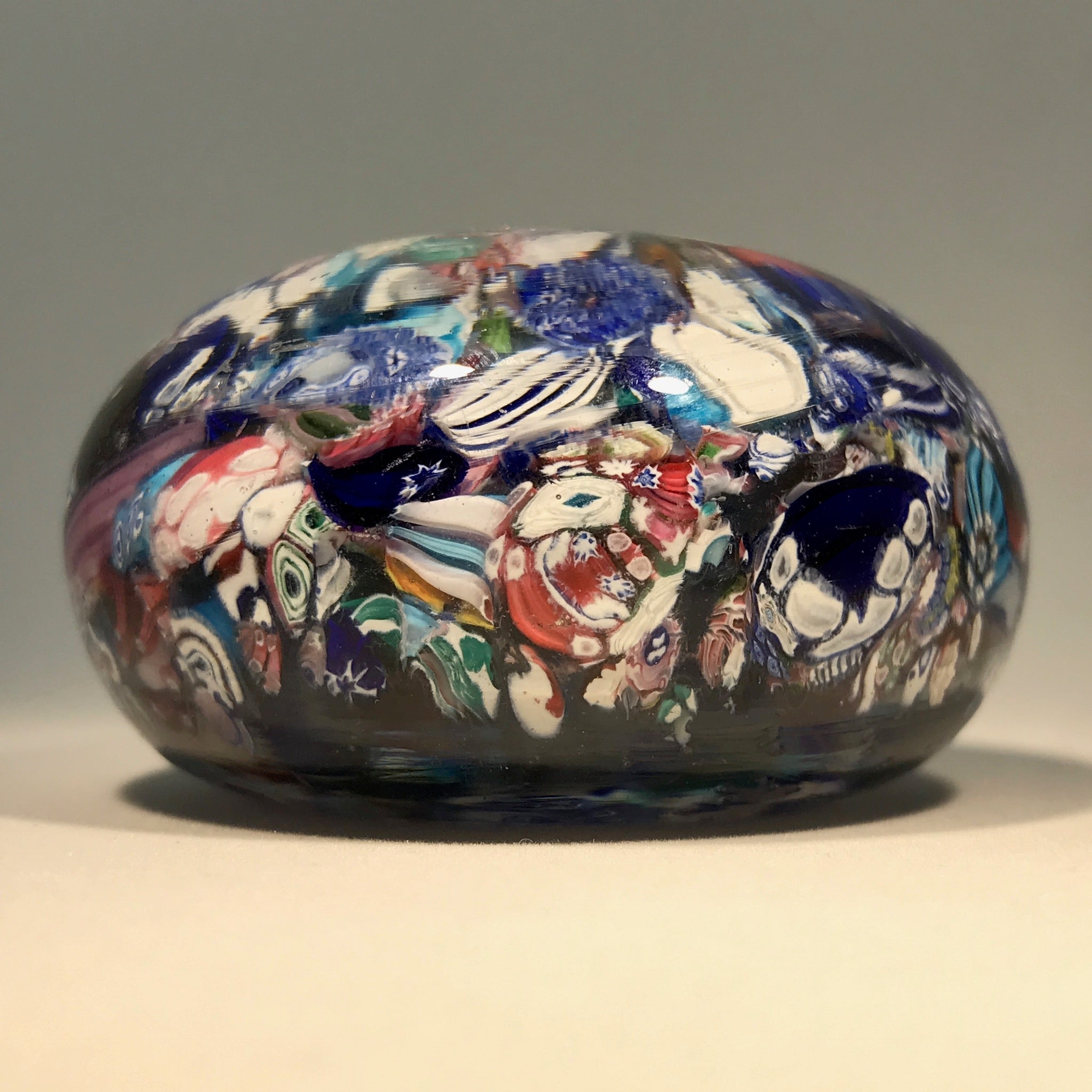 Rare Antique Saint Mande Art Glass Paperweight Millefiori Scramble