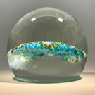Vintage Murano Fratelli Toso Art Glass Paperweight Rose Cane Garland on Blue