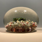 Unknown Antique Art Glass Paperweight Encased Green and White Stones